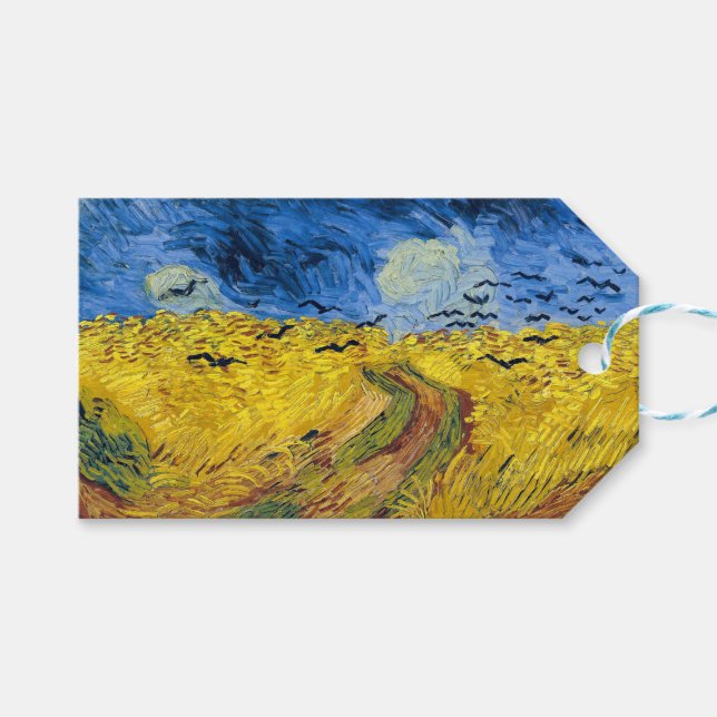Etiqueta Para Presente Vincent van Gogh - Wheatfield com Crows (Frente (horizontal))