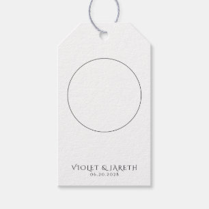 Etiqueta Para Presente Vinheta de Casamento de Lua Celestial Sun