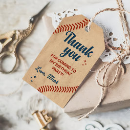 Etiqueta Para Presente Vintage Baseball Birthday Obrigado