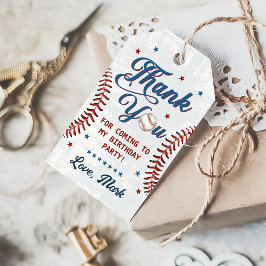 Etiqueta Para Presente Vintage Baseball Boy Aniversário Obrigado