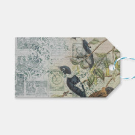Etiqueta Para Presente Vintage Bird Ephemera Decoupage Large Gift Bag