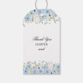 Etiqueta Para Presente Vintage Blue Floral Weding Obrigado A Favorecer Et