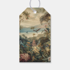 Etiqueta Para Presente Vintage botânica no paraíso personalizável
