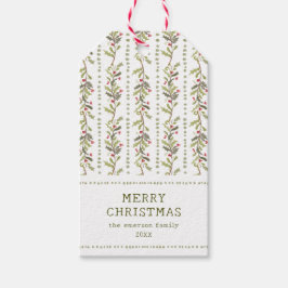 Etiqueta Para Presente Vintage Botanical Christmas