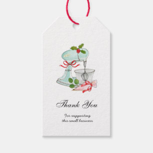 Etiqueta Para Presente Vintage Cake mixer bakery obrigado de Natal