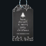 Etiqueta Para Presente Vintage Chalkboard Merry Christmas Typografia<br><div class="desc">Vintage Chalkboard Merry Christmas Typografia</div>