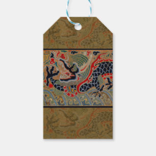 Etiqueta Para Presente Vintage Chinês Dragão Símbolo de Força