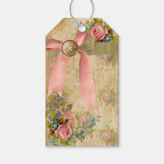 Etiqueta Para Presente Vintage Chique Floral com a etiqueta de presente d