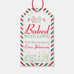 Etiqueta Para Presente Vintage de Natal assado com relva de amor