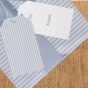Etiqueta Para Presente Vintage Elegante Listra Azul Desbotada para Todas