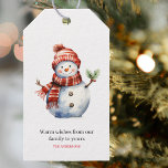 Etiqueta Para Presente Vintage Felry Christmas & Snowmen<br><div class="desc">Celebrar a magia da época de férias com a nossa encantadora Vintage Feliz Natal e Cartão de Saudação de Neves Watercolor. Esta carta maravilhosamente desenhada captura a essência nostálgica do Natal com um toque de capricho.</div>