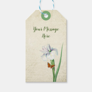 Etiqueta Para Presente Vintage Floral Iris - Natureza inspirada