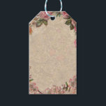 Etiqueta Para Presente Vintage Floral Rosas Antiguamente Bonita<br><div class="desc">Este belo presente é composto por imagens antigas dos anos 1800 de rosas e padrões de flores.</div>