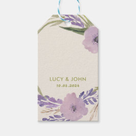 Etiqueta Para Presente Vintage Floral Wreath Wedding Favor Tags Lavanda