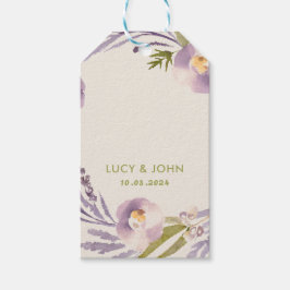 Etiqueta Para Presente Vintage Floral Wreath Wedding Favor Tags Lavanda