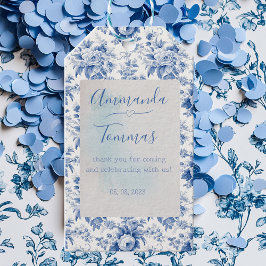 Etiqueta Para Presente Vintage French Floral Toile Blue