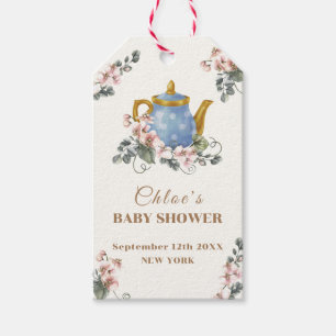 Etiqueta Para Presente Vintage Girly Wildflower Tea Chá de fraldas