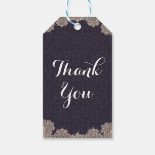 Etiqueta Para Presente Vintage Glam Romântico Raça Púrpura Casamento Eleg