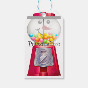 Etiqueta Para Presente Vintage Gumball Machine Snowman