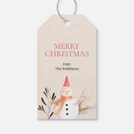 Etiqueta Para Presente Vintage Holiday Snowman Natal