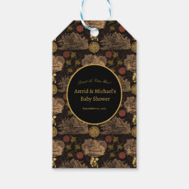 Etiqueta Para Presente Vintage Honeycomb Bee Black Chá de fraldas