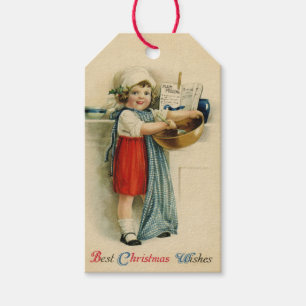 Etiqueta Para Presente Vintage: Melhor Natal Deseja Bajular Garota