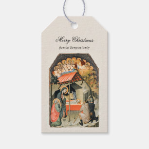 Etiqueta Para Presente Vintage Natal Religioso Natividade Cristã