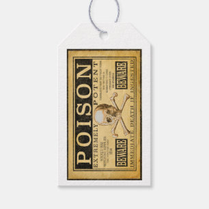 Etiqueta Para Presente Vintage Olhe "POISON" Halloween