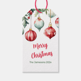 Etiqueta Para Presente Vintage Ornaments Merry Christmas Gift Tag