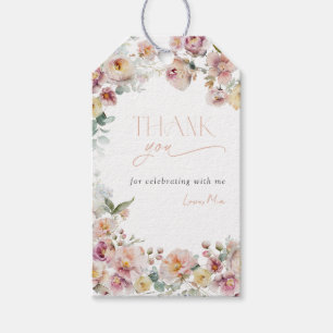 Etiqueta Para Presente Vintage Peach Pink Chá de panela Obrigado Por