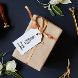 Etiqueta Para Presente Vintage Peter Rabbit Beatrix Potter B&W Crianças