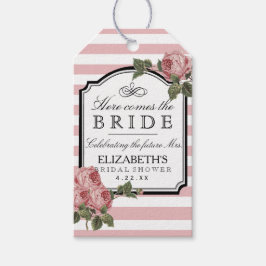 Etiqueta Para Presente Vintage Pink Floral Chá de panela Guest Favor