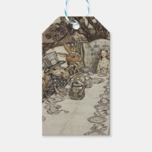 Etiqueta Para Presente Vintage Rackham Mad Tea Party Alice no País das Ma