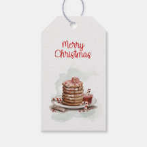 Vintage Red Brown Watercolor Candy Cane Pancake