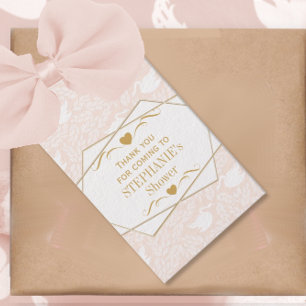 Etiqueta Para Presente Vintage Retro Baby Girl Swan Patterno Chá de frald