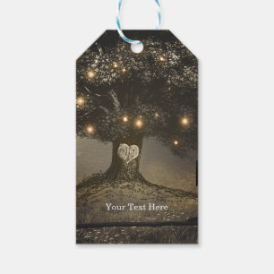 Etiqueta Para Presente Vintage Rustic Tree & Night Lights Casamento Favor