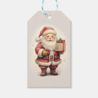 Etiqueta Para Presente Vintage Santa Claus Personalizável