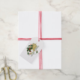 Etiqueta Para Presente Vintage Seasons saúda o Natal