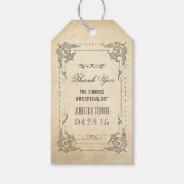 Etiqueta Para Presente Vintage Shabby e Chic Wedding Obrigado