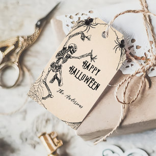 Etiqueta Para Presente Vintage Skeletons Cocktails aranha Festa de Hallow
