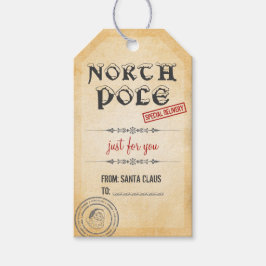 Etiqueta Para Presente Vintage Style North Pole Christmas