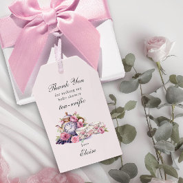 Etiqueta Para Presente Vintage Tea Party Rosa Rosas Rosa Chá de fraldas F