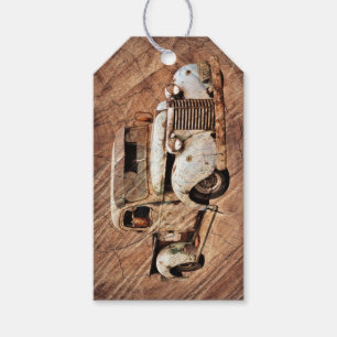 Etiqueta Para Presente Vintage Truck Rustic Wood