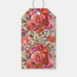Etiqueta Para Presente Vintage Watercolor Fuchsia Blooms Personalizados
