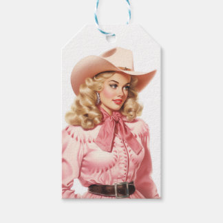 Etiqueta Para Presente Vintage Western Cowgirl