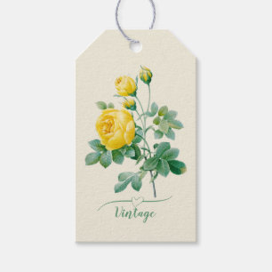 Etiqueta Para Presente Vintage Yellow Rose Fine art