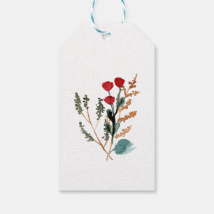 Etiqueta Para Presente Vintagem de flor de aquarela simples