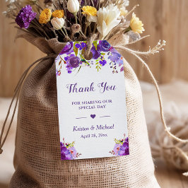 Etiqueta Para Presente Violet Purple Floral Weding Favor Obrigado