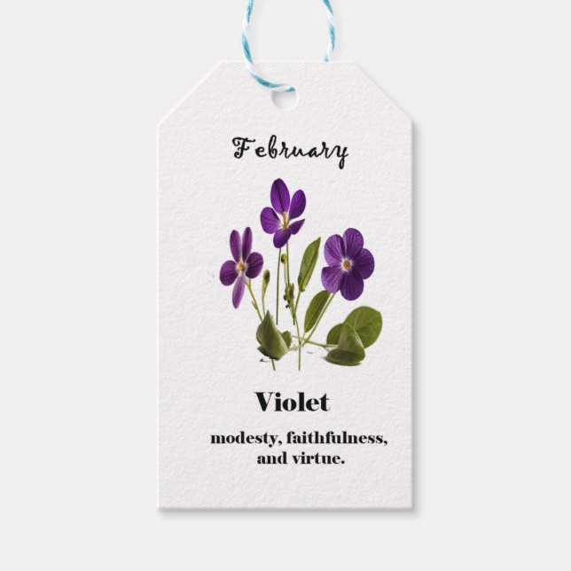 Etiqueta Para Presente Violeta etiqueta de presente do mês de nascimento  (Frente)