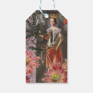 Etiqueta Para Presente Virgo Mulher Retrato Antiquado Rico Colorido